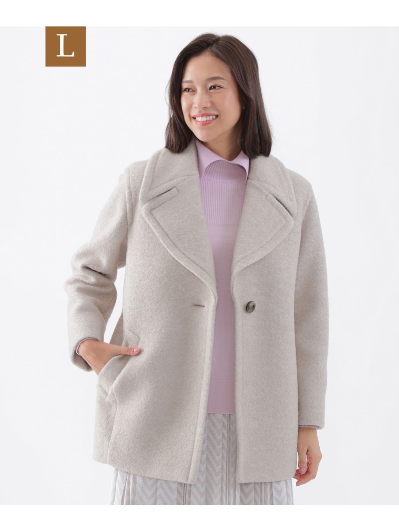 【SALE／36%OFF】【L】ボンディングブークレーコート TRANS WORK サンヨー エルサイズ ジャケット・アウター その他のジャケット・アウター ベージュ グレー【RBA_E】【送料無料】[ Fashion]
