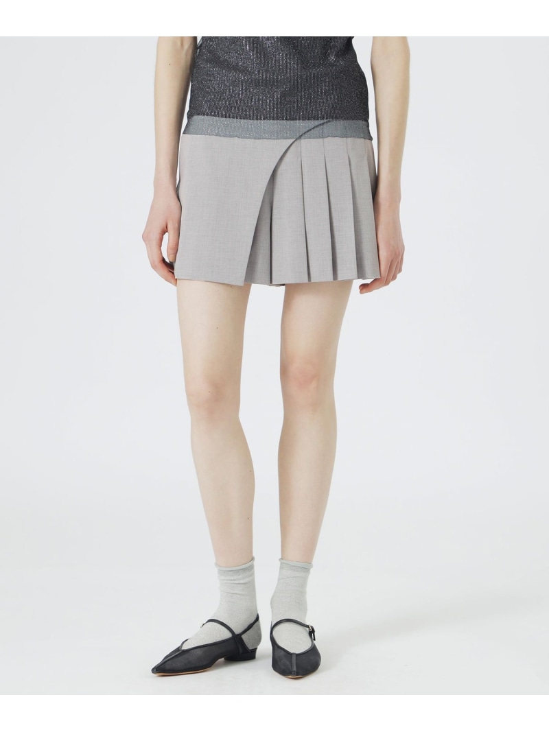 【SALE／30%OFF】アシンメトリープリーツスコート LOVELESS 優しいこと受け答え ズボン下 余分の物のズボン下 薄墨色【RBA_E】【貨物輸送無料】[ Fashion]