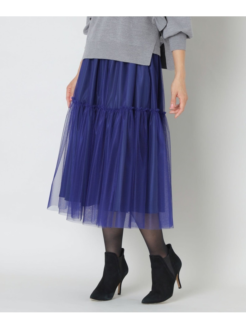 【SALE／30%OFF】チュール ティアードスカート TO BE CHIC トゥー ビー シック スカート その他のスカート ブラック ベージュ ブルー【RBA_E】【送料無料】[ Fashion]
