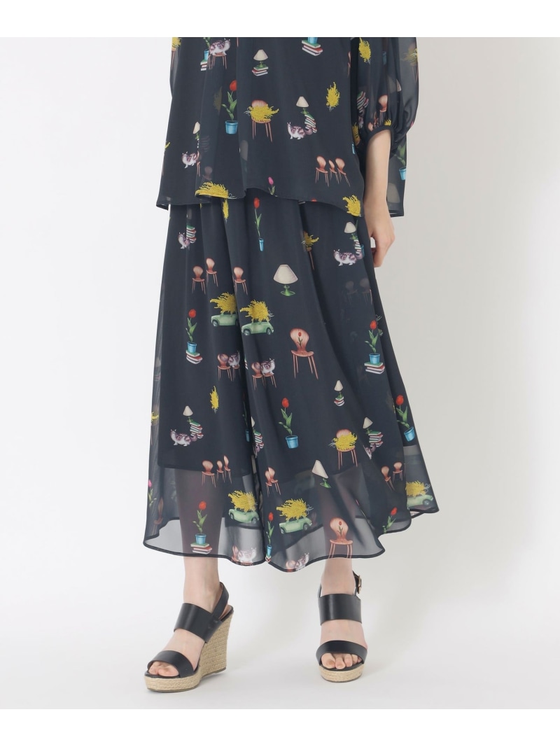 【SALE／28%OFF】【AIKO FUKUDAコラボ】プリントパンツ S.ESSENTIALS エス エッセンシャルズ パンツ その他のパンツ グレー ネイビー【RBA_E】【送料無料】[ Fashion]｜SANYO SELECT
