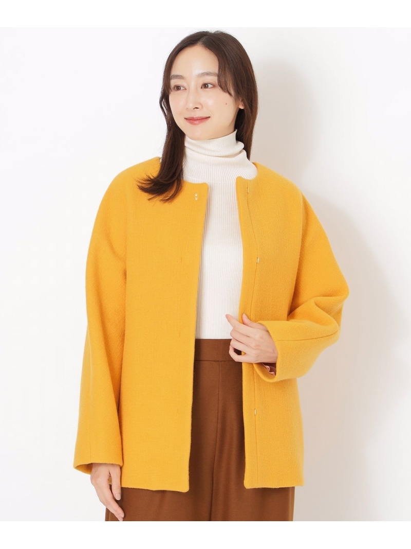 【SALE／42%OFF】ウールノーカラーコート S.ESSENTIALS エス エッセンシャルズ ジャケット・アウター その他のジャケット・アウター ブラック ブラウン イエロー ホワイト【RBA_E】【送料無料】[ Fashion]
