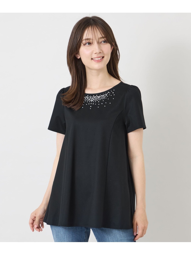 ルミ叫び泣き ホットフィットチュニック TO BE CHIC トー ビー 今めかしい トップス カットソー・ティーシャツ 黒いこと 青碧【貨物輸送無料】[ Fashion]