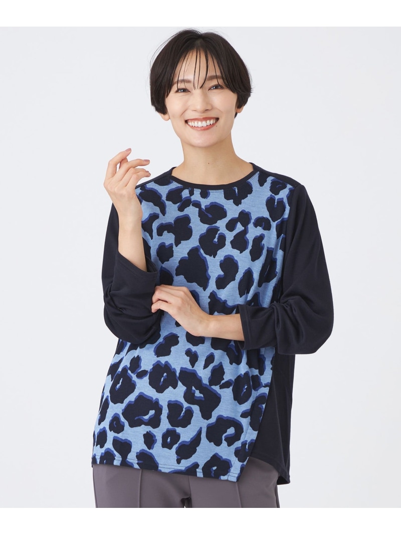 【SALE／36%OFF】【ウォッシャブル】ジオメトリックパンサーカットソー EVEX by KRIZIA エヴェックス バイ クリツィア トップス カットソー・Tシャツ カーキグリーン ブラック ブルー【RBA_E】【送料無料】[ Fashion]｜SANYO SELECT