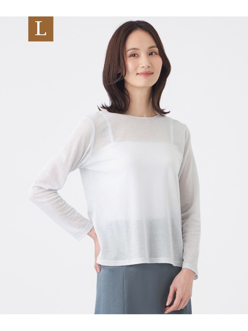 【L】【ウォッシャブル】シアーラメフライスカットソー TRANS WORK サンヨー エルサイズ トップス カットソー・Tシャツ ゴールド【送料無料】[ Fashion]