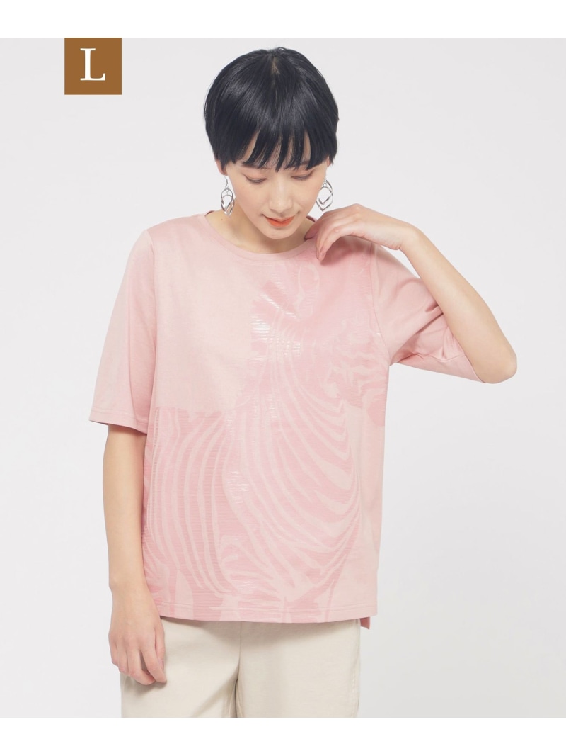 【SALE／28%OFF】【L】【ウォッシャブル】シャドーゼブラプリントカットソー EVEX by KRIZIA サンヨー エル大きさ トップス カットソー・ティーシャツ さくら色 薄墨色 青碧【RBA_E】【貨物輸送無料】[ Fashion]