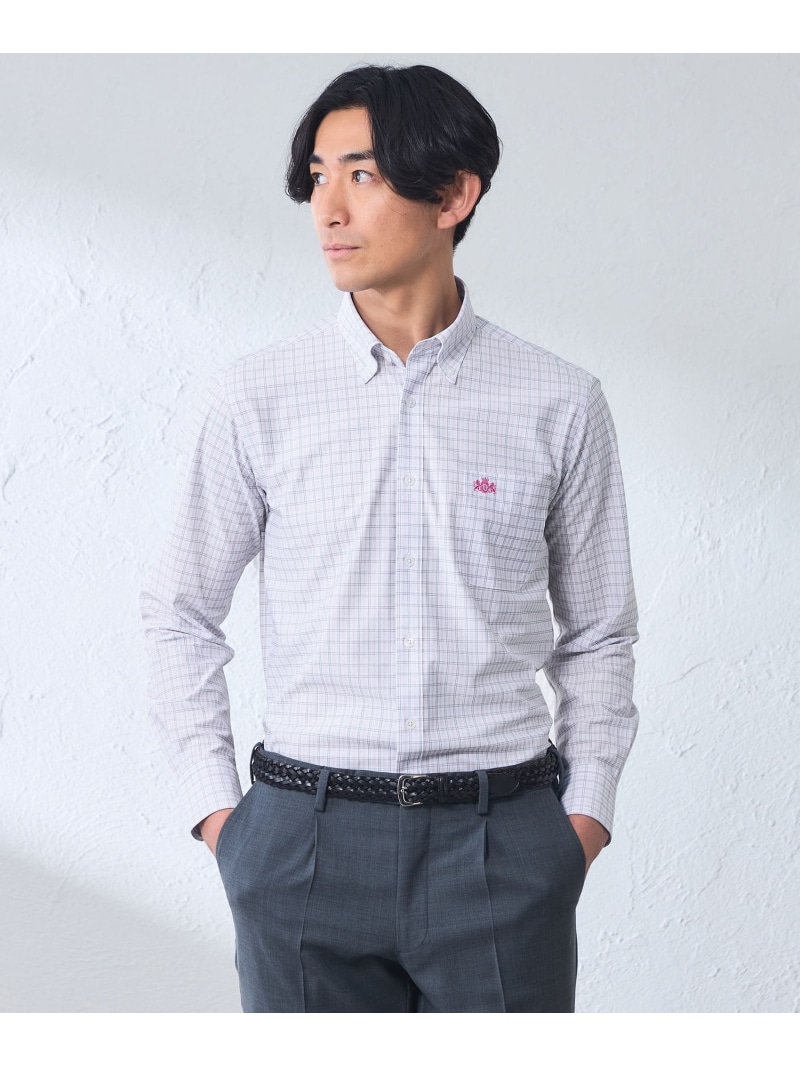 BEYONTECH(R) グラフチェックプリントジャージーシャツ BAKER STREET ベイカー・ストリート トップス シャツ・ブラウス ピンク ブルー【送料無料】[ Fashion]