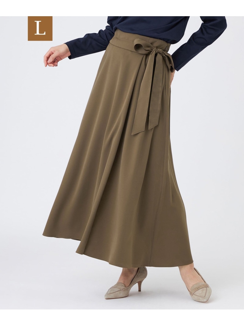 【SALE／40%OFF】【L】【カタログ掲載品】【マシンウォッシャブル】ヴィーナスストレッチフレアスカート EVEX by KRIZIA サンヨー エルサイズ スカート ロング・マキシスカート カーキグリーン レッド【RBA_E】【送料無料】[ Fashion]