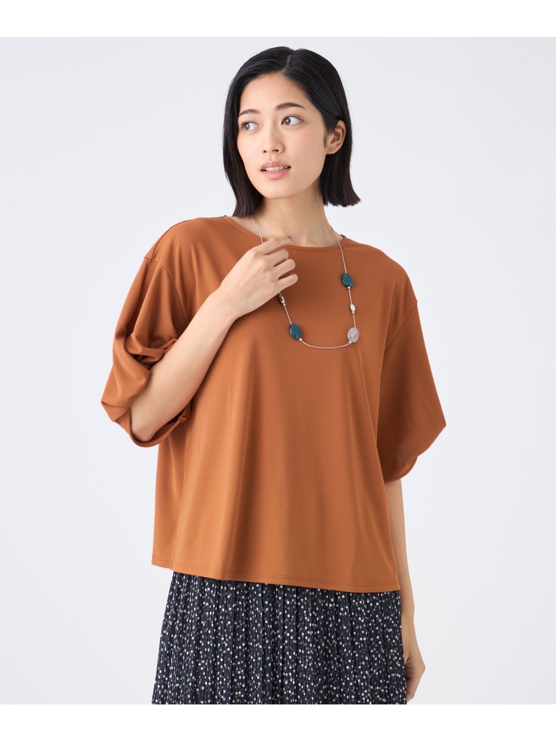 【SALE／42%OFF】【ウォッシャブル・接触冷感・UV・防シワ】強撚スムースカットソー TRANS WORK トランスワーク トップス カットソー・Tシャツ オレンジ グリーン ホワイト【RBA_E】【送料無料】[ Fashion]