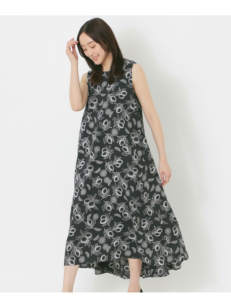 【SALE／30%OFF】フルーツプリントワンピース S.ESSENTIALS エス エッセンシャルズ ワンピース・ドレス ワンピース ブラック ブルー【RBA_E】【送料無料】[ Fashion]