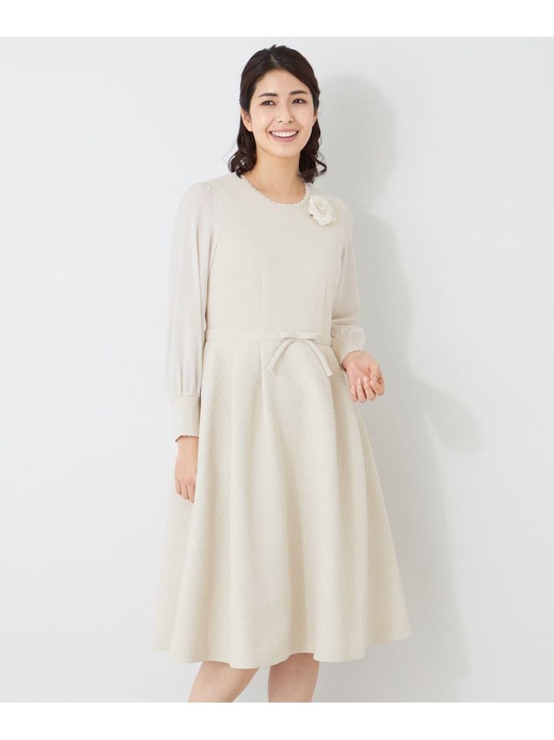 ふくれジャカード ニットコンビドレス TO BE CHIC トゥー ビー シック ワンピース・ドレス その他のワンピース・ドレス ベージュ ブラック【送料無料】[ Fashion]