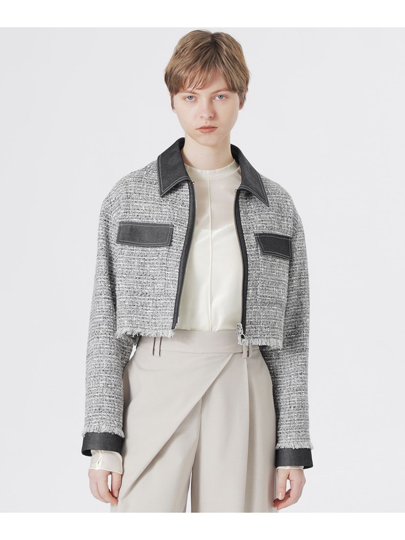 【SALE／30%OFF】クロップドツイードブルゾン LOVELESS ラブレス ジャケット・アウター ブルゾン・ジャンパー ブラック【RBA_E】【送料無料】[ Fashion]｜SANYO SELECT