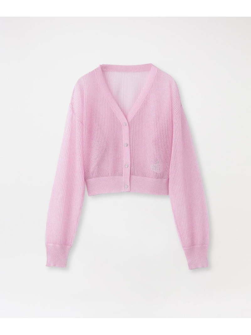 メッシュニットカーディガン LOVELESS ラブレス トップス ニット イエロー ブルー グレー ホワイト ピンク【送料無料】[ Fashion]