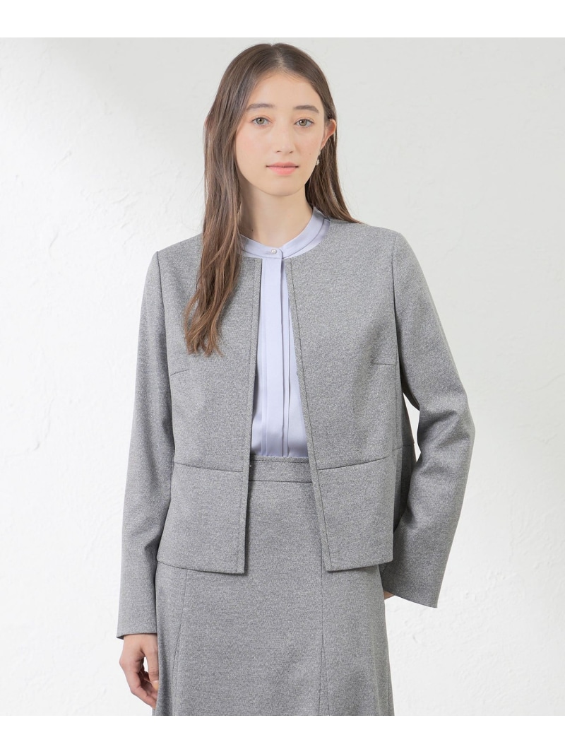 【SALE／30%OFF】シャークストレッチジャケット AMACA アマカ ジャケット・アウター ノーカラージャケット ブラック【RBA_E】【送料無料】[ Fashion]