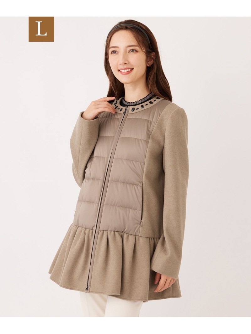 【SALE／44%OFF】【L】タフタコンビテックメルトン コート TO BE CHIC サンヨー エルサイズ ジャケット・アウター その他のジャケット・アウター ブラック ブラウン【RBA_E】【送料無料】[ Fashion]