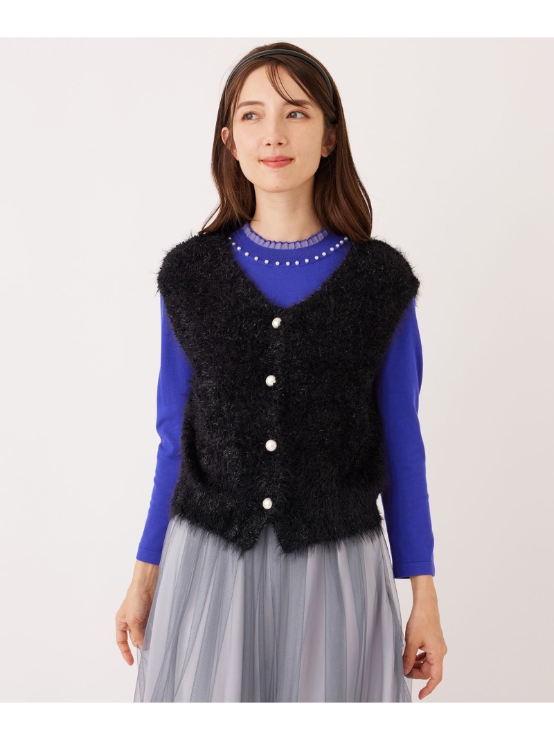 【SALE／20%OFF】フェザーミックス 2WAYジレ TO BE CHIC トゥー ビー シック トップス ニット ブラウン ブラック【RBA_E】【送料無料】[ Fashion]