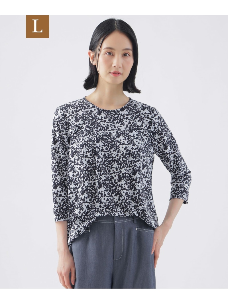 【SALE／47%OFF】【L】【吸水速乾】【接触冷感】【UV対策】【ウォッシャブル】カモフラワーエアファインカットソー TRANS WORK サンヨー エルサイズ トップス カットソー・Tシャツ ネイビー ベージュ【RBA_E】【送料無料】[ Fashion]｜SANYO SELECT