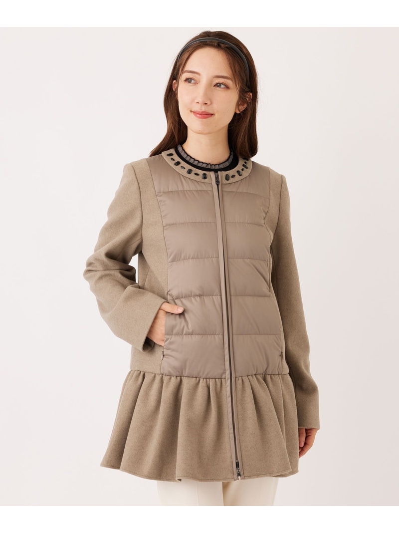 NOBLE ノーブル MTRウールカシミヤ Vカラーコート ベージュ 高レビュー獲得！買って安心の