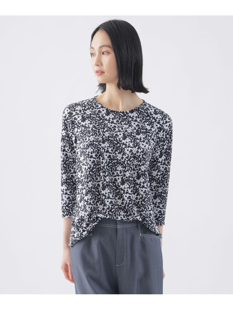 【SALE／42%OFF】【吸水速乾】【接触冷感】【UV対策】【ウォッシャブル】カモフラワーエアファインカットソー TRANS WORK トランスワーク トップス カットソー・Tシャツ ネイビー ベージュ【RBA_E】【送料無料】[ Fashion]