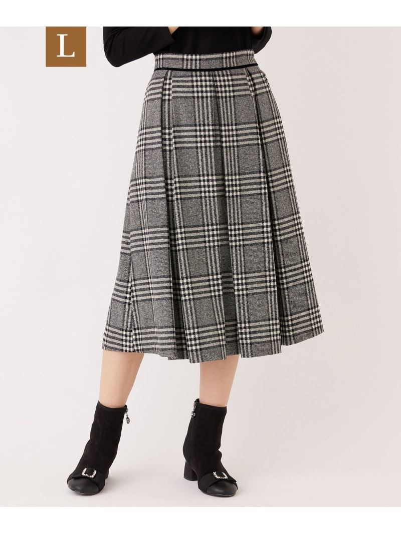 【SALE／35%OFF】【L】グレンチェック タックスカート TO BE CHIC サンヨー エルサイズ スカート その他のスカート グレー【RBA_E】【送料無料】[ Fashion]｜SANYO SELECT