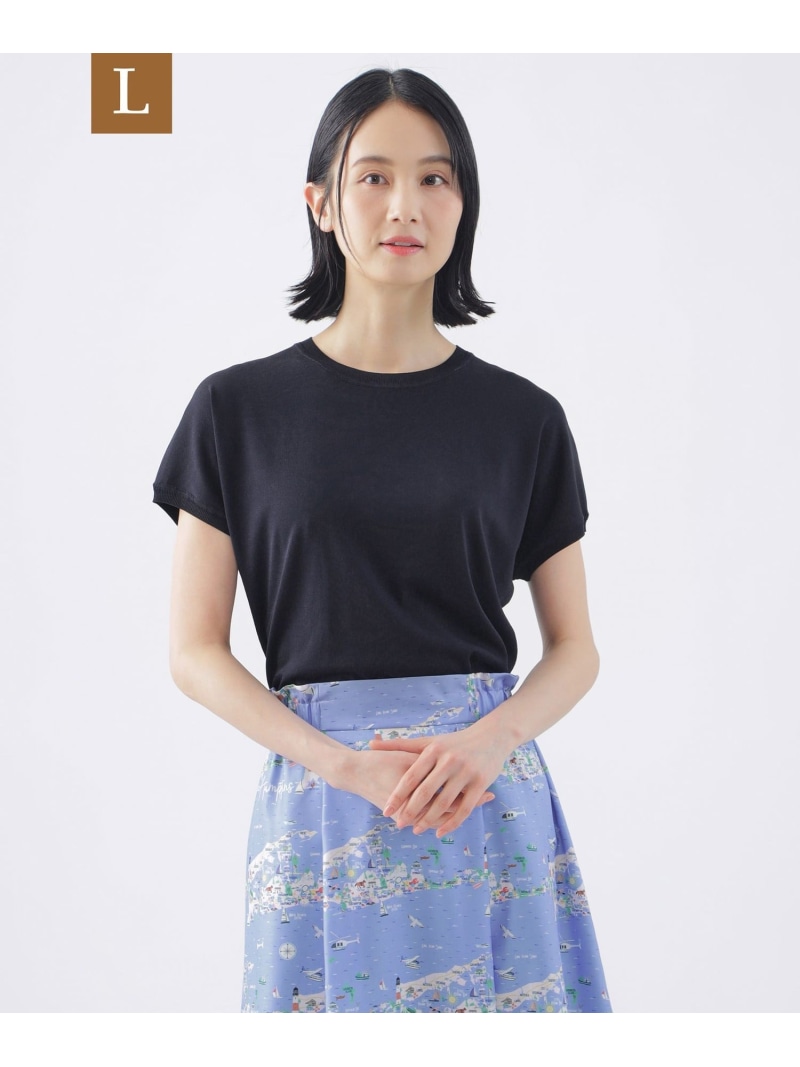【SALE／29%OFF】【L】【ウォッシャブル】ヴィスコースストレッチフレンチスリーブニット TRANS WORK サンヨー エルサイズ トップス ニット ベージュ ブルー ネイビー【RBA_E】【送料無料】[ Fashion]｜SANYO SELECT