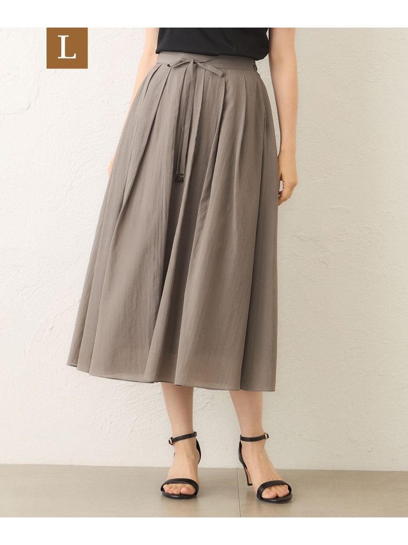 【SALE／41%OFF】【L】ライトローン タックフレアスカート TO BE CHIC サンヨー エルサイズ スカート ロング・マキシスカート ベージュ【RBA_E】【送料無料】[ Fashion]｜SANYO SELECT
