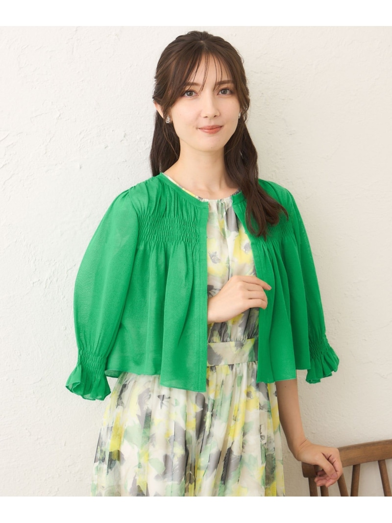 【SALE／28%OFF】シャーリングショート ボレロ TO BE CHIC トゥー ビー シック トップス ニット ブラック ホワイト ブラウン グリーン【RBA_E】【送料無料】[ Fashion]