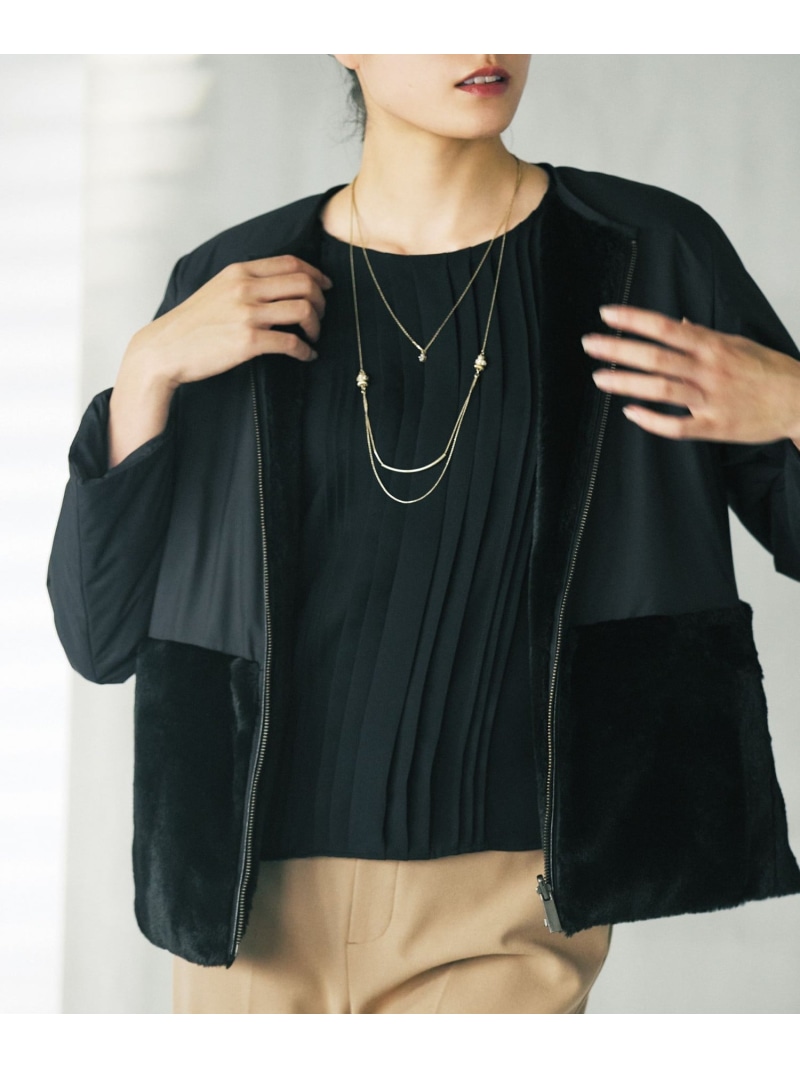 【SALE／40%OFF】フェイクファーコート TRANS WORK トランスワーク ジャケット・アウター その他のジャケット・アウター ブラック【RBA_E】【送料無料】[ Fashion]