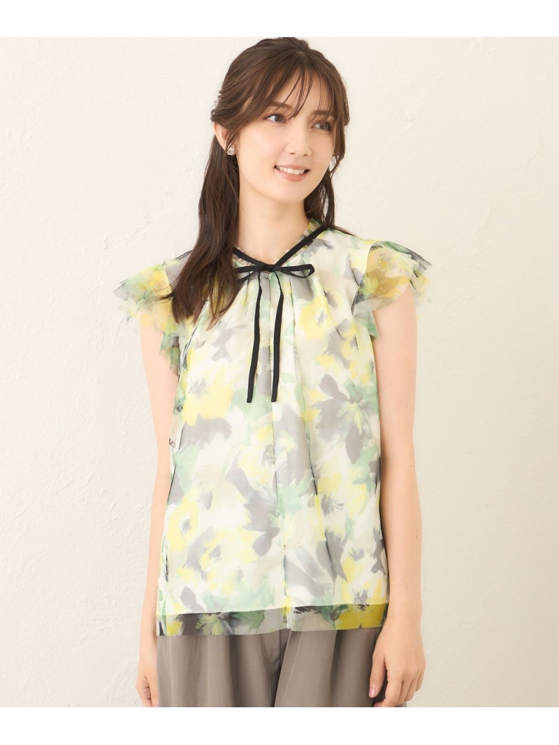 【SALE／53%OFF】ぼかしフラワー リボンブラウス TO BE CHIC トゥー ビー シック トップス シャツ・ブラウス グリーン【RBA_E】【送料無料】[ Fashion]｜SANYO SELECT