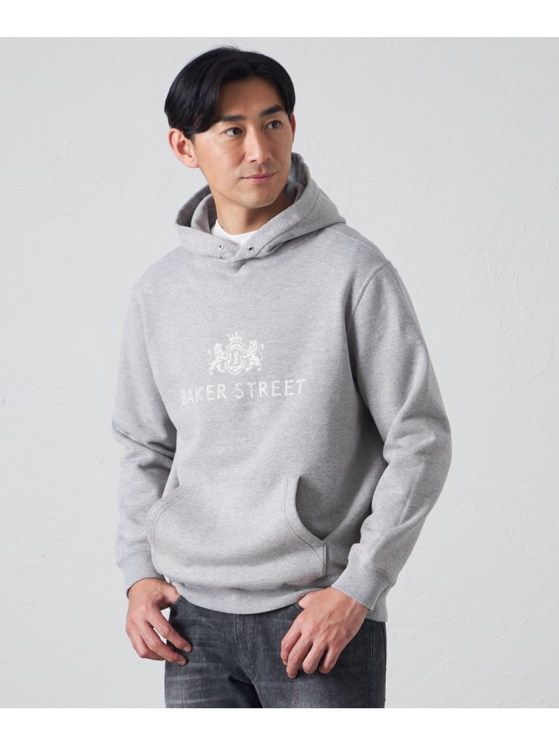 【SALE／50%OFF】カレッジプリントフーディー BAKER STREET ベイカー・ストリート トップス パーカー・フーディー ネイビー グレー【RBA_E】【送料無料】[ Fashion]｜SANYO SELECT