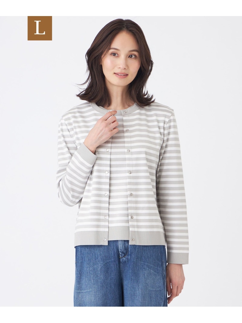 【L】【ウォッシャブル】セーターマシンカーディガン TRANS WORK サンヨー エルサイズ トップス カットソー・Tシャツ グレー ホワイト ブラウン【送料無料】[ Fashion]