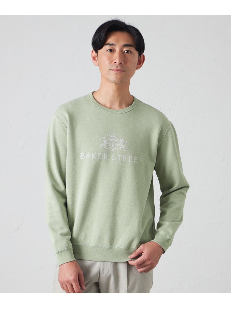 【SALE／55%OFF】カレッジプリントスウェット BAKER STREET ベイカー・ストリート トップス カットソー・Tシャツ グレー グリーン【RBA_E】【送料無料】[ Fashion]｜SANYO SELECT