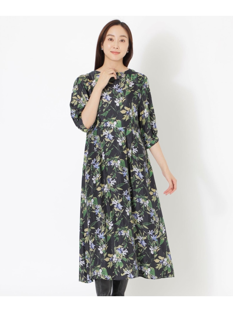【SALE／40%OFF】フラワープリントワンピース S.ESSENTIALS エス エッセンシャルズ ワンピース・ドレス ワンピース グリーン【RBA_E】【送料無料】[ Fashion]