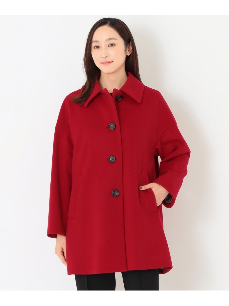 ウールビーバー ショートコート SANYOCOAT サンヨーコート ジャケット・アウター ステンカラーコート ネイビー レッド【送料無料】[ Fashion]