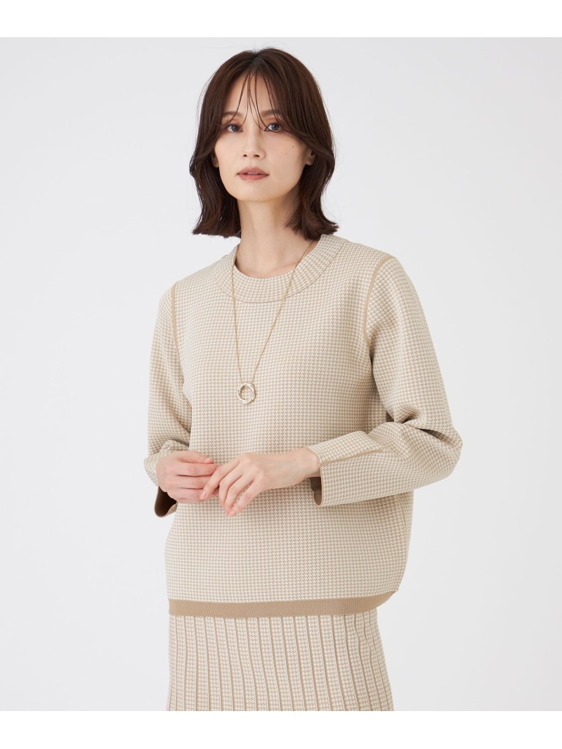 【SALE／21%OFF】【ウォッシャブル】リバーシブルニットプルオーバー TRANS WORK トランスワーク トップス ニット ベージュ ネイビー【RBA_E】【送料無料】[ Fashion]