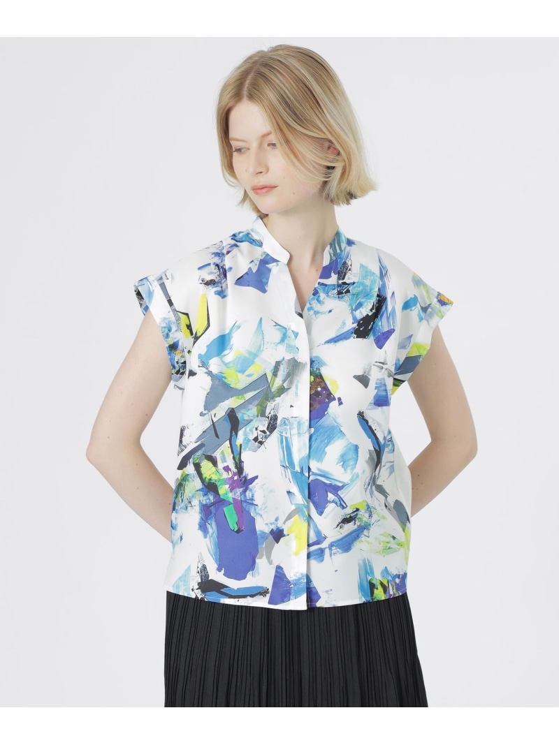 【SALE／10%OFF】【KANAKO SASAKI】コラボレーション ノースリーブシャツ LOVELESS ラブレス トップス シャツ・ブラウス ブルー ブラック【RBA_E】【送料無料】[ Fashion]