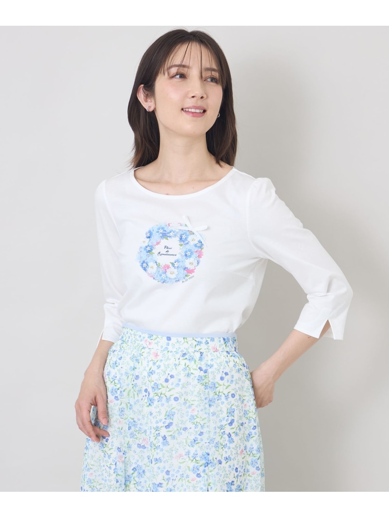 フルールモチーフ カットソー TO BE CHIC トー ビー 今めかしい トップス カットソー・プルオーバー 白いこと 黒いこと【貨物輸送無料】[ Fashion]