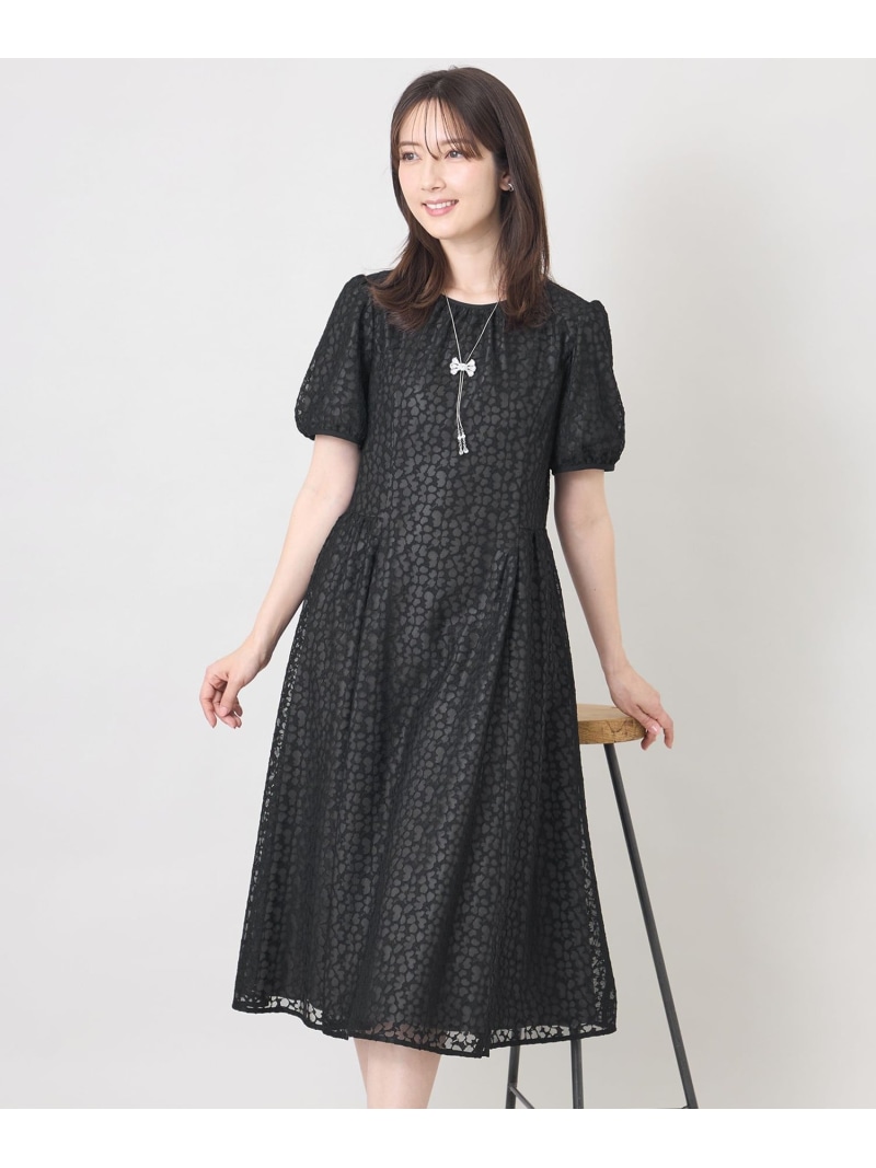 ジャカードレース ギャザードレス TO BE CHIC トゥー ビー シック ワンピース・ドレス ドレス ブルー ブラック【送料無料】[ Fashion]