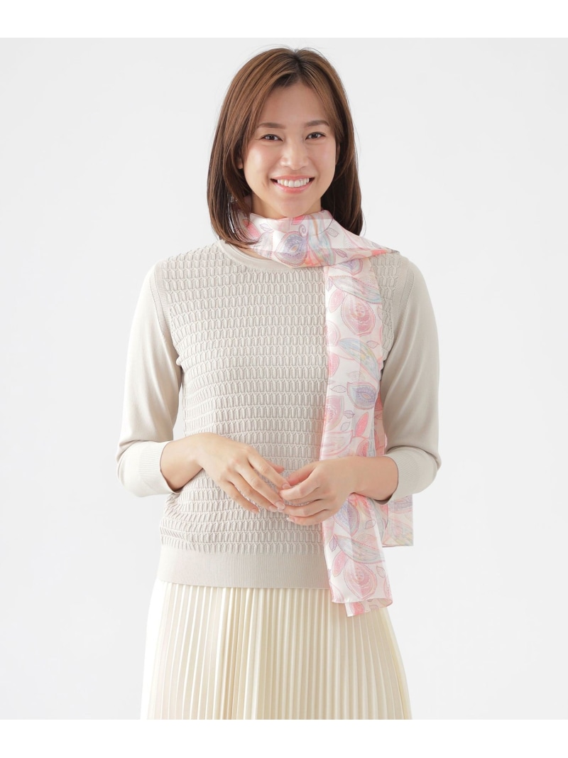 【SALE／27%OFF】【ウォッシャブル】グランドパターンニット TRANS WORK トランスワーク トップス ニット ベージュ オレンジ グリーン【RBA_E】【送料無料】[ Fashion]｜SANYO SELECT
