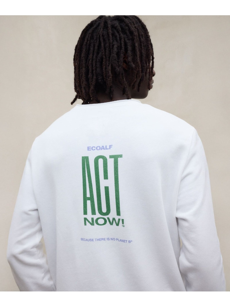 ACT バックプリント スウェット / ACT BACK LONGSLEEVE MAN ECOALF エコアルフ トップス カットソー・Tシャツ ホワイト【送料無料】[ Fashion]