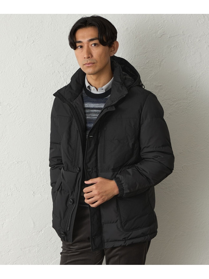 【SALE／40%OFF】ポリエステルタフタコンビショートダウン BAKER STREET ベイカー・ストリート ジャケット・アウター ダウンジャケット・ダウンベスト ブラック【RBA_E】【送料無料】[ Fashion]