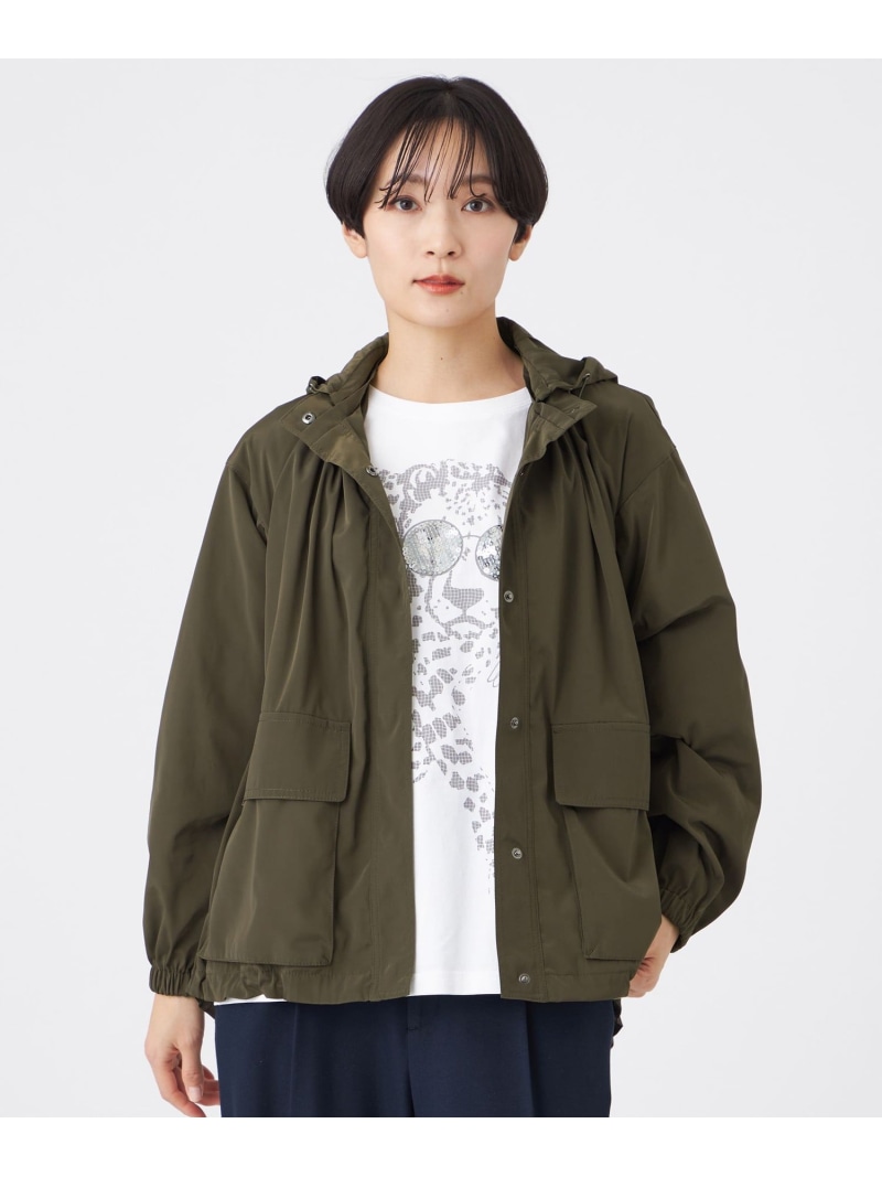 【SALE／30%OFF】【花粉打つ手・はっ水・ウォッシャブル】ポランタフタギャザーブルゾン EVEX by KRIZIA エヴェックス バイ クリツィア ジャケット・アウター 雨合羽 米国海軍 カーキ緑であること【RBA_E】【貨物輸送無料】[ Fashion]