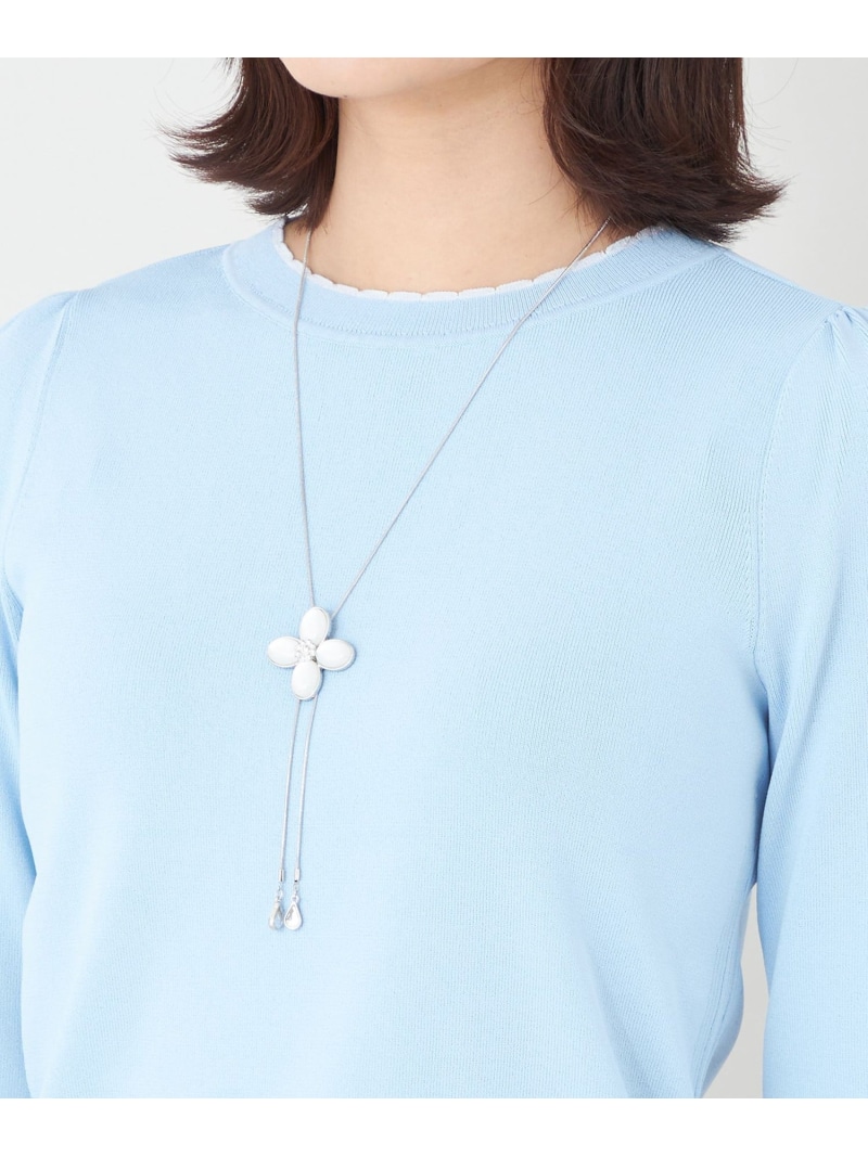フラワースライドネックレス TO BE CHIC トゥー ビー シック アクセサリー・腕時計 ネックレス ホワイト【送料無料】[ Fashion]