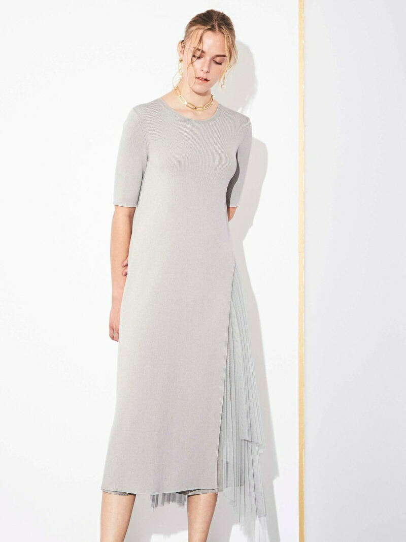 Epoca The ショップ Outlet Epoca ザ レディース グレー ショップ Fashion レディースファッション Sale 50 Off ワンピース Shop エポカ Epoca Marisol4月号掲載 La Maglia チュールコンビドレス Epoca エポカ ザ ショップ ワンピース ワンピースその他