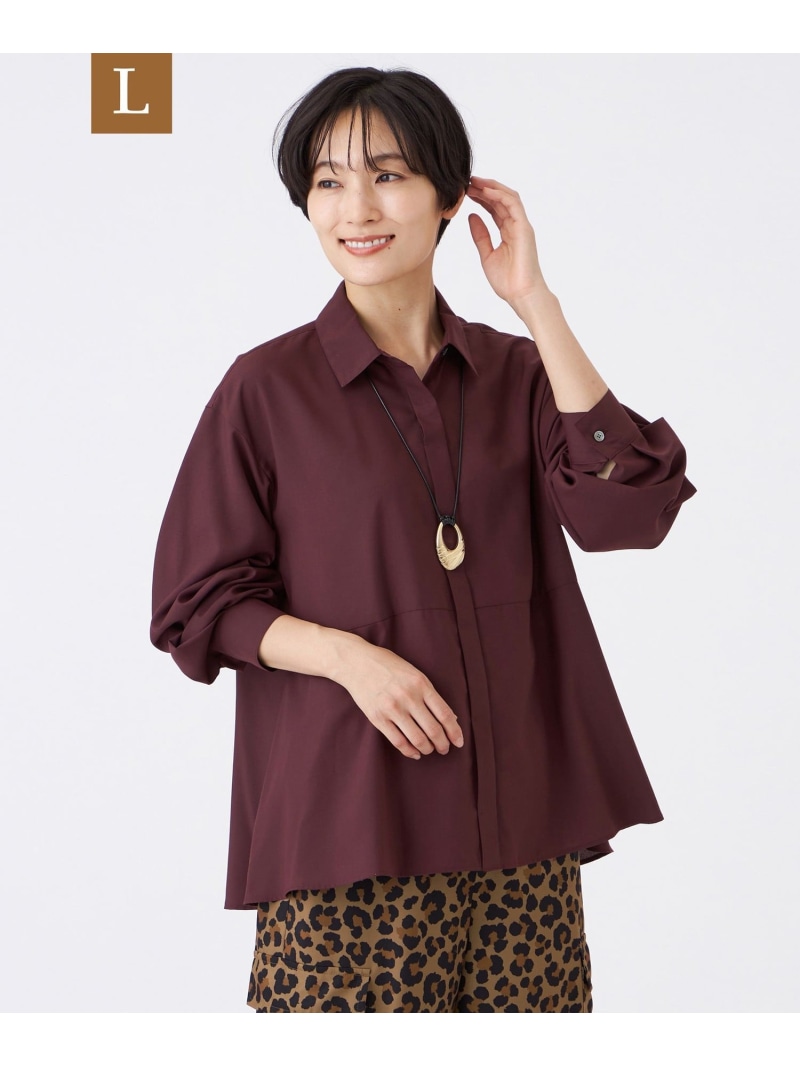 【SALE／44%OFF】【L】【接触冷感】【マシンウォッシャブル】スパンローンペプラムシャツ EVEX by KRIZIA サンヨー エルサイズ トップス シャツ・ブラウス ホワイト レッド ブラック【RBA_E】【送料無料】[ Fashion]｜SANYO SELECT