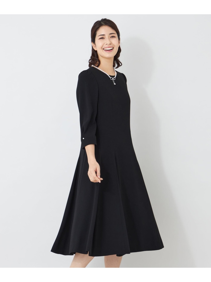 バックサテンパネルライン フレアワンピース TO BE CHIC トゥー ビー シック ワンピース・ドレス ドレス ブラック ピンク【送料無料】[ Fashion]