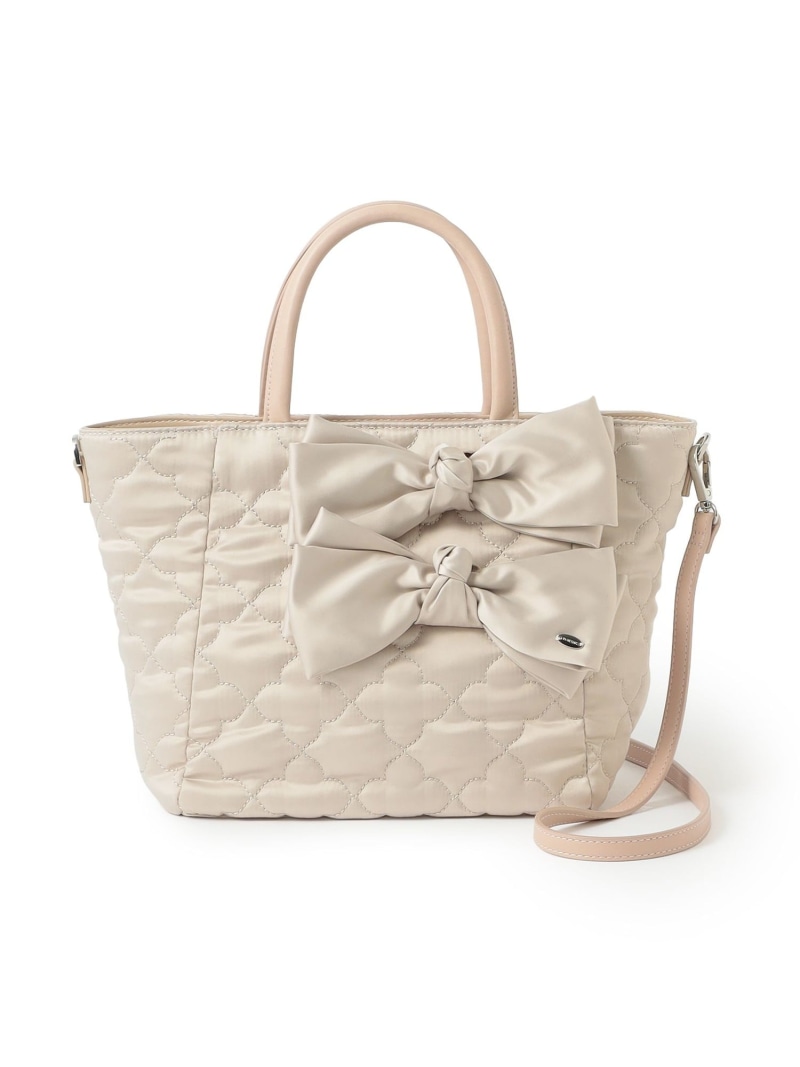 サテンフラワーキルトトートバッグ TO BE CHIC トゥー ビー シック バッグ トートバッグ ブラック ピンク【送料無料】[ Fashion]