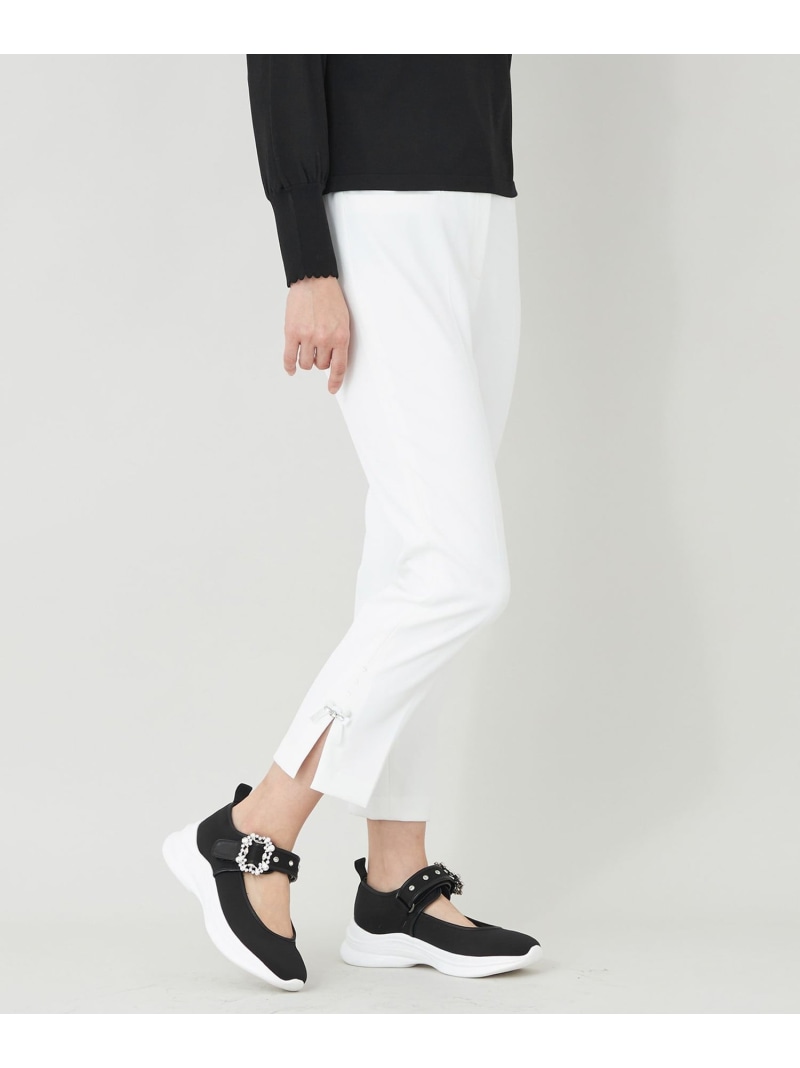 【L】ボディシェル スリムパンツ TO BE CHIC サンヨー エルサイズ パンツ その他のパンツ ホワイト ブラック【送料無料】[ Fashion]
