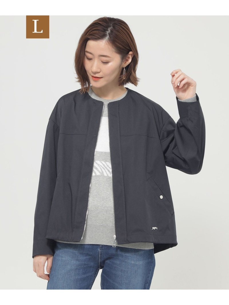 【SALE／50%OFF】【L】【ウォッシャブル】【はっ水】【花粉打つ手】【防しわ】【UVとり捨てる】ポランタフタノーカラーブルゾン EVEX by KRIZIA サンヨー エル大きさ ジャケット・アウター 余分の物のジャケット・アウター ベージュ サクラ色 ネ【RBA_E】【貨物輸送無料】[ Fashion]