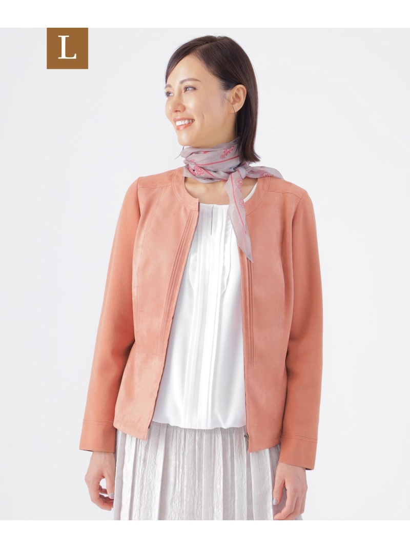 【SALE／54%OFF】【L】【ウォッシャブル】ストレッチスエードニットコンビジャケット TRANS WORK サンヨー エルサイズ ジャケット・アウター その他のジャケット・アウター ブラウン ベージュ ピンク ネイビー【RBA_E】【送料無料】[ Fashion]｜SANYO SELECT