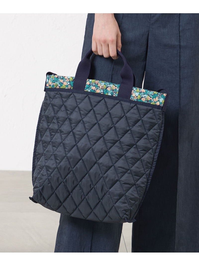 【LIBERTY】【AMACA Marche】キルトトートバッグ AMACA アマカ 御徒面子 ショルダーバッグ サクラ色 緑であること【貨物輸送無料】[ Fashion]